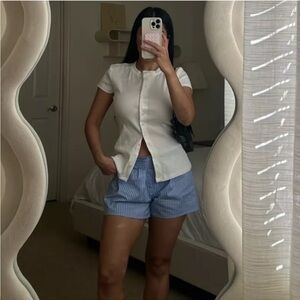 Reformation Raelynn Knit Top in Bleach